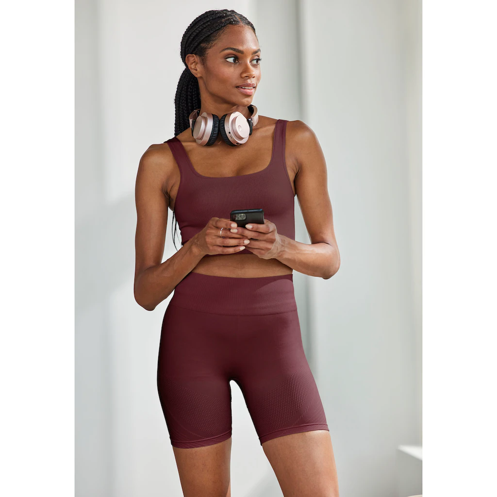 LASCANA Funktionsshorts »Po Push Up« Mit Rippstruktur Und Shapingeffekt Sportshorts