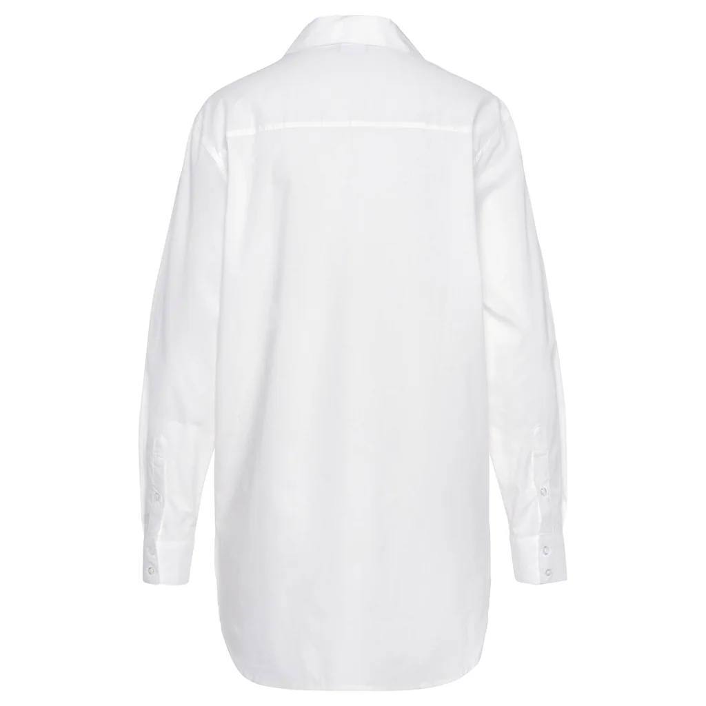 LASCANA Hemdbluse Hinten Länger Geschnitten Damenbluse Aus Baumwolle Klassisch-elegant