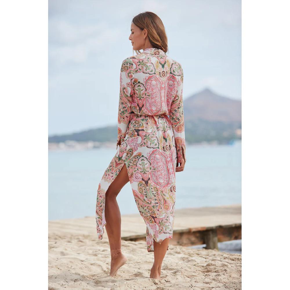 LASCANA Hemdblusenkleid Aus Gekreppter Viskose Maxikleid Mit Knopfleiste Sommerkleid