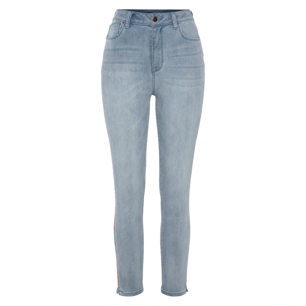 LASCANA High-waist-Jeans Mit Seitlicher Stickerei Elastische Skinny-Jeans