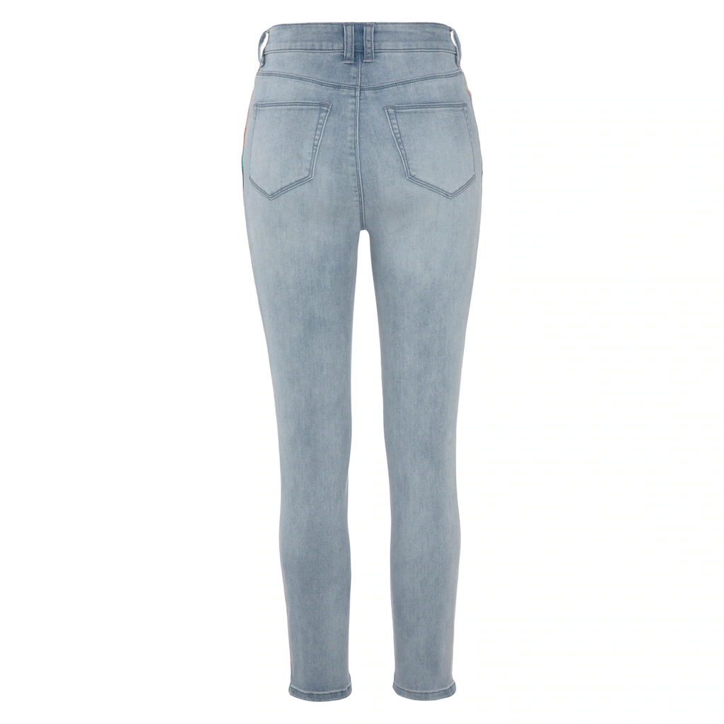 LASCANA High-waist-Jeans Mit Seitlicher Stickerei Elastische Skinny-Jeans