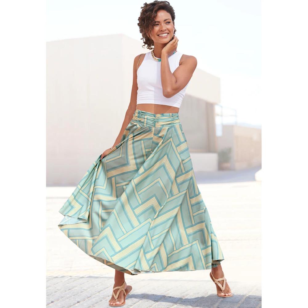 LASCANA Hosenrock aus glatter Ware Culotte extraweites Bein