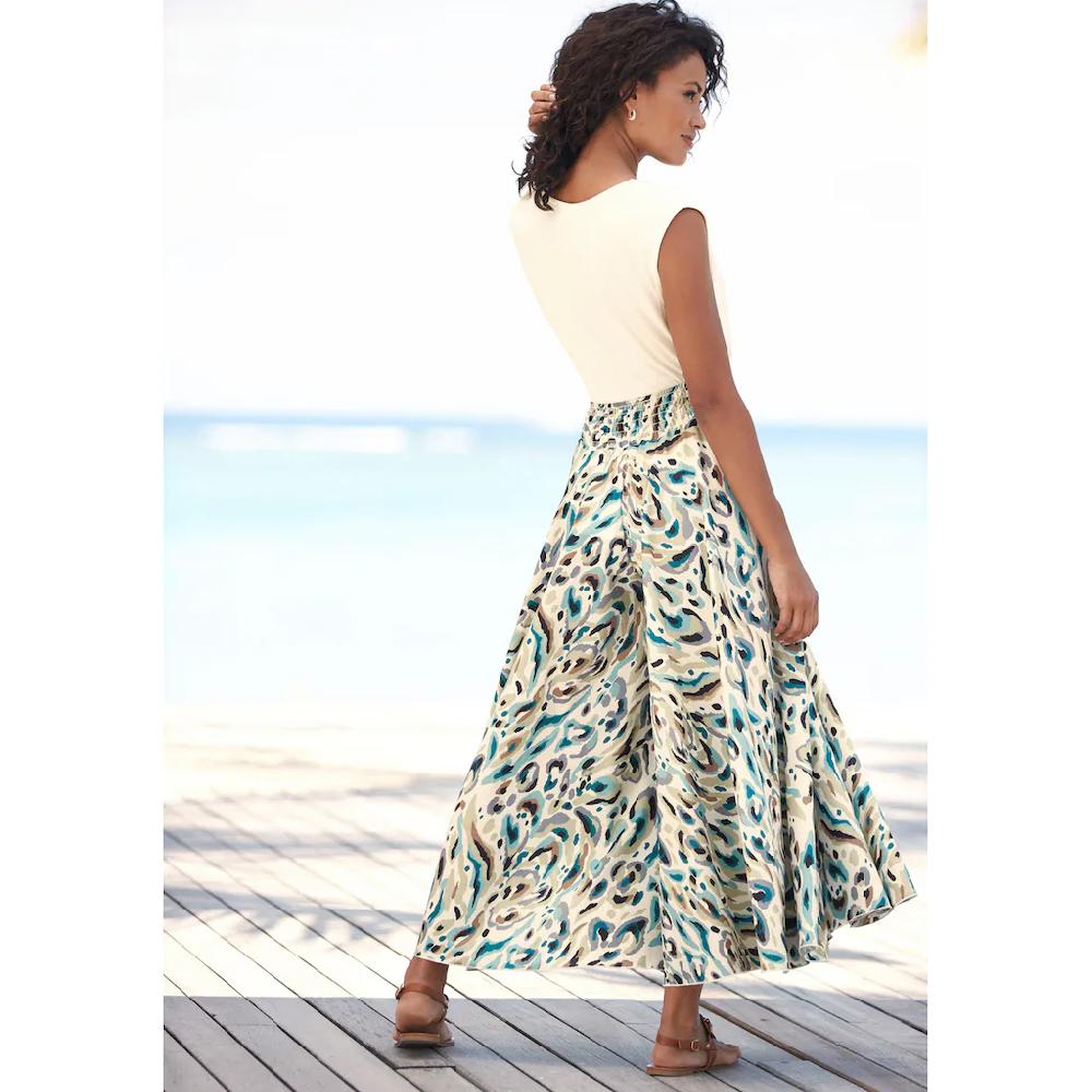 LASCANA Hosenrock Mit Alloverdruck Culotte Extraweites Bein