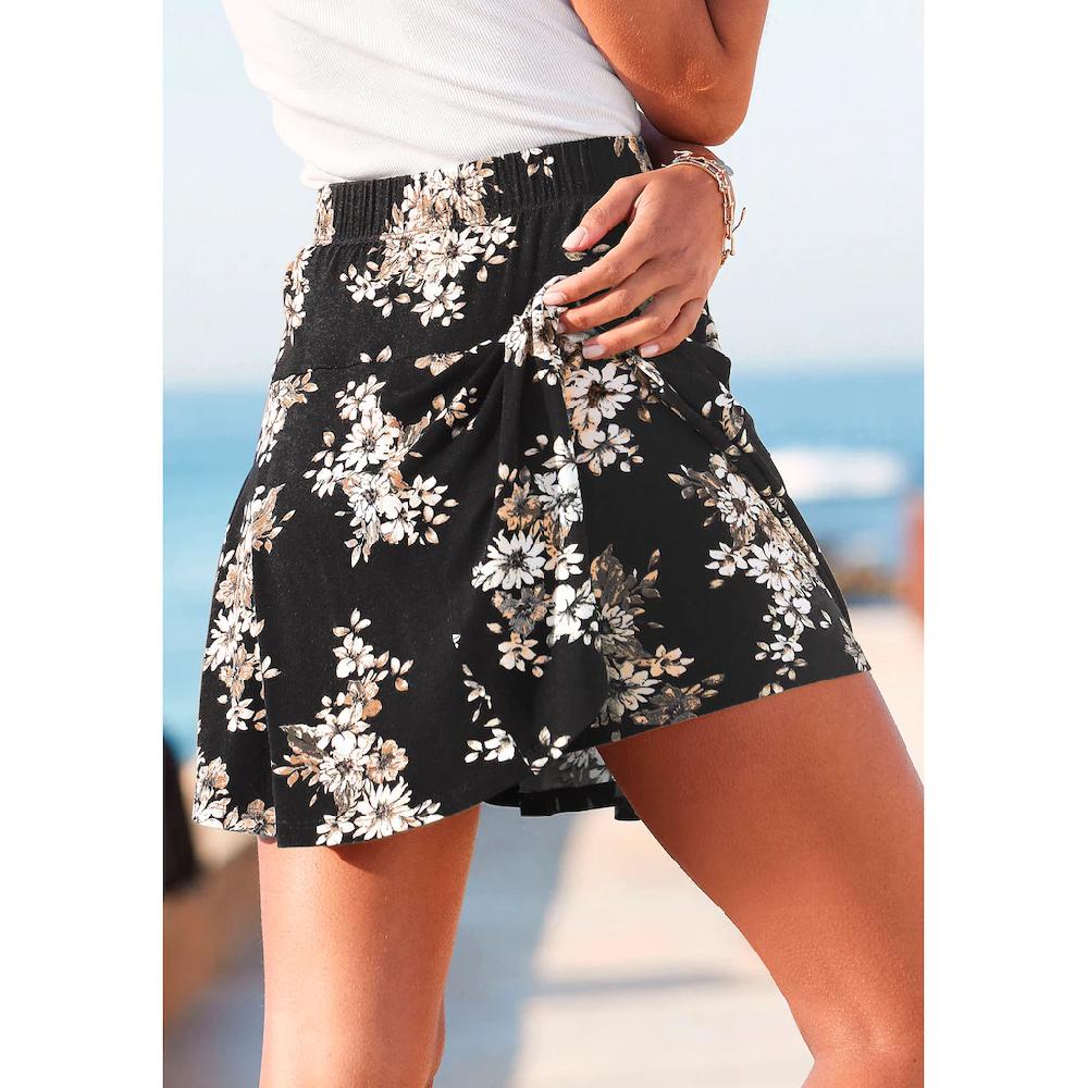 LASCANA Hosenrock Mit Alloverdruck Skort Rock Inklusive Hose Bequemer Bund