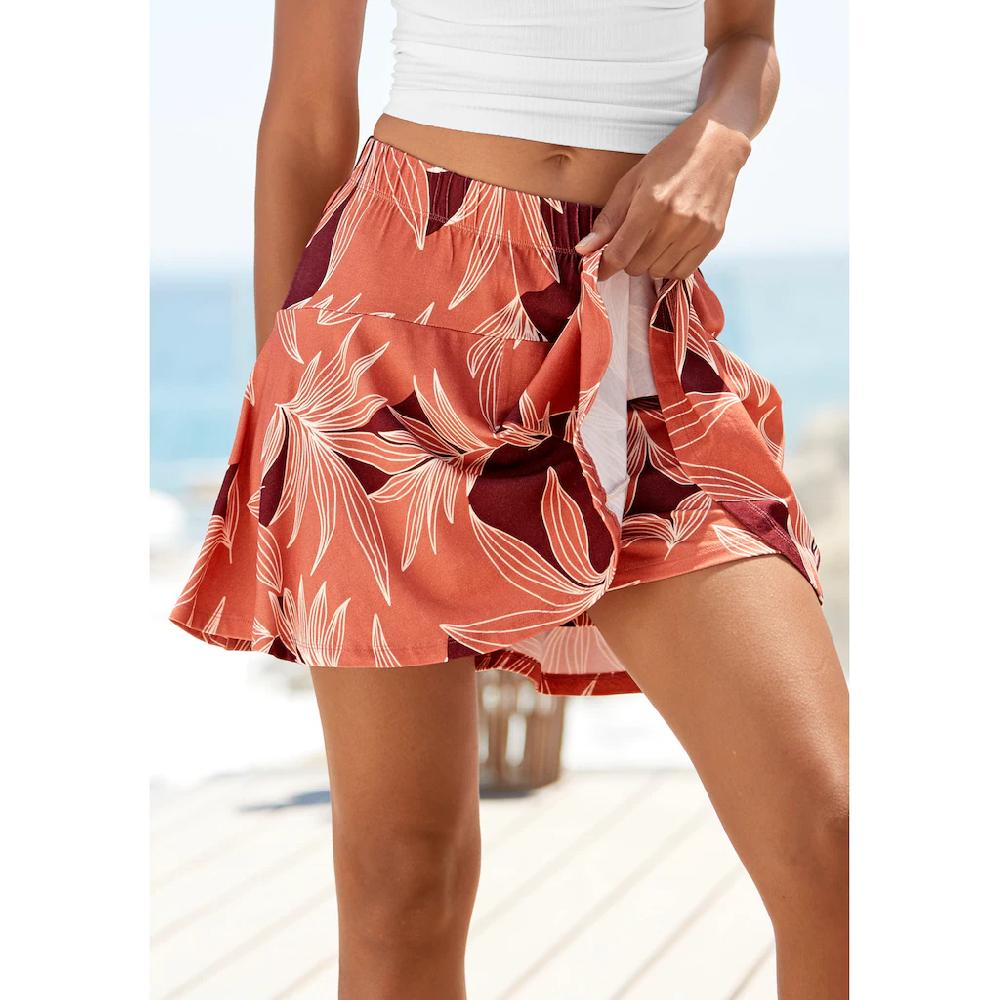 LASCANA Hosenrock mit Alloverprint Skort Rock inklusive Hose