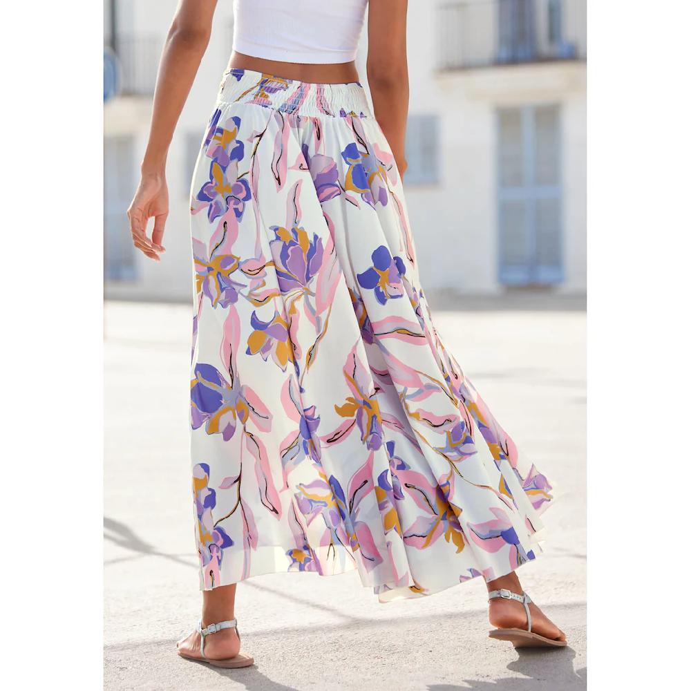 LASCANA Hosenrock Mit Floralem Alloverdruck Culotte Extraweites Bein