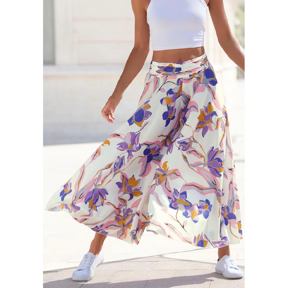 LASCANA Hosenrock mit floralem Alloverdruck Culotte extraweites Bein