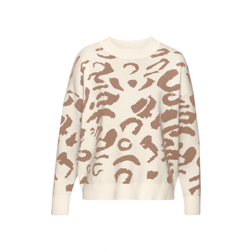 LASCANA Jacquardpullover Mit Leomuster Strickpullover Animalprint Modisch