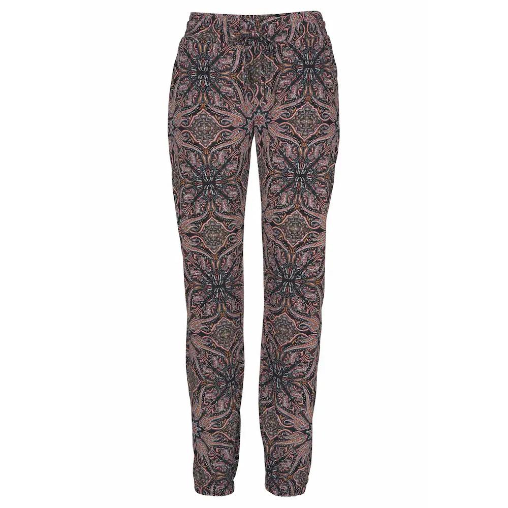 LASCANA Jerseyhose Mit Alloverdruck Und Taschen Gerade Beinform Strandhose Elastisch