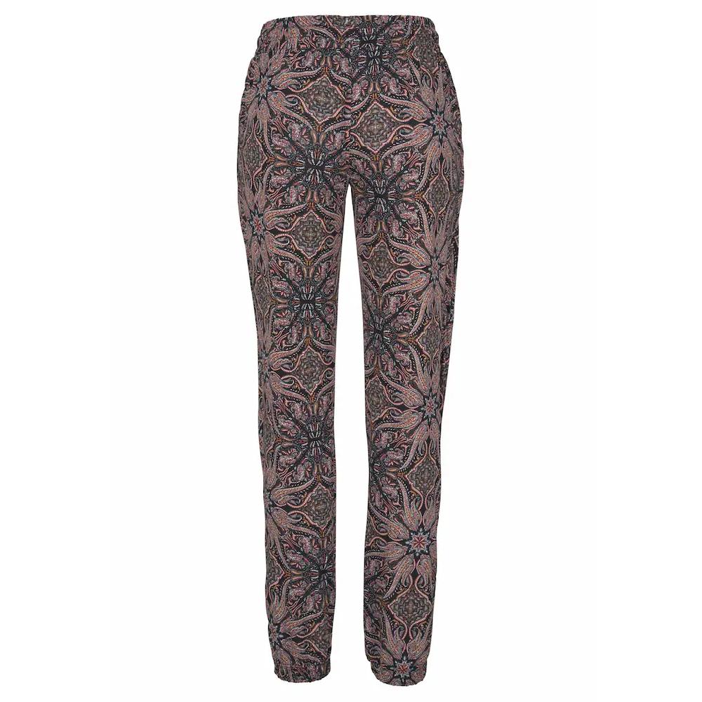 LASCANA Jerseyhose Mit Alloverdruck Und Taschen Gerade Beinform Strandhose Elastisch