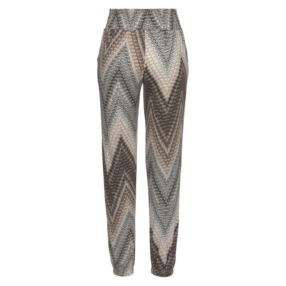 LASCANA Jerseyhose Mit Alloverprint Und Taschen Stretchbund Strandhose