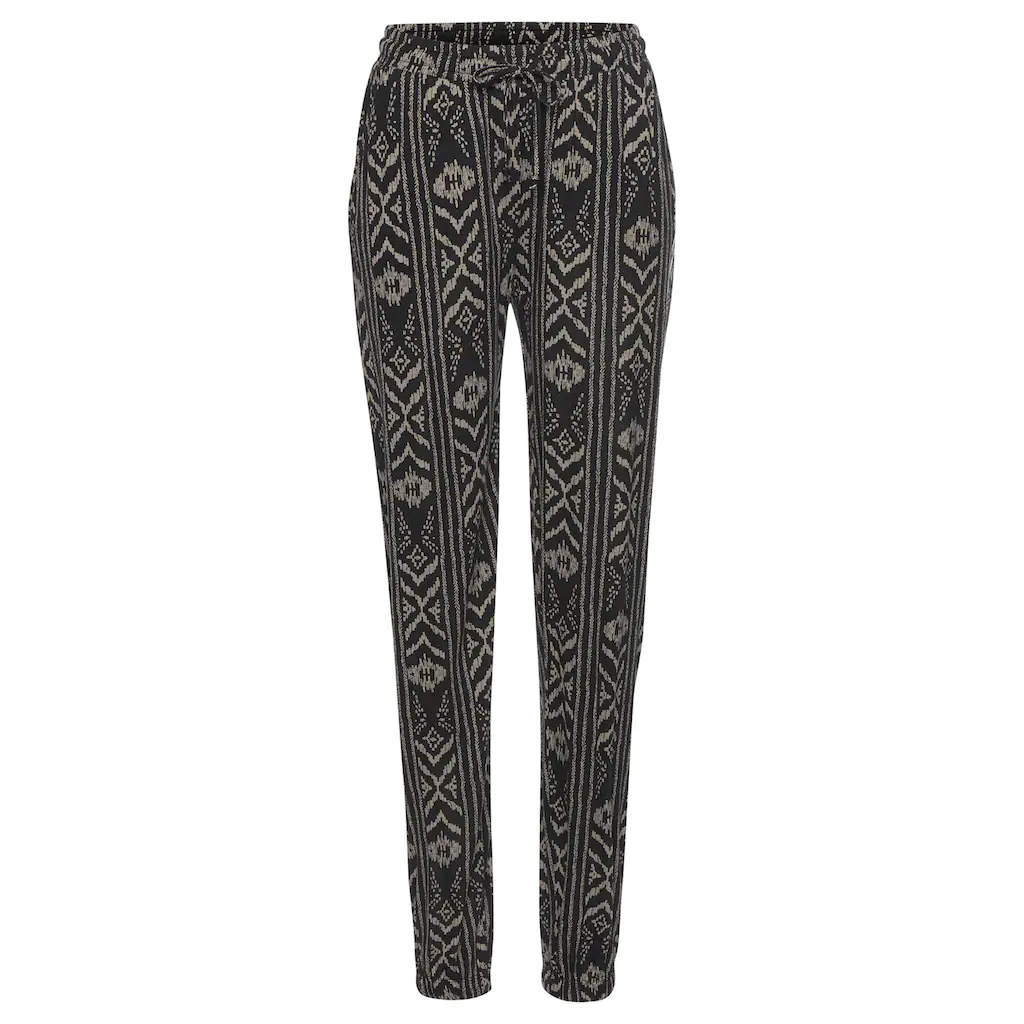 LASCANA Jerseyhose Mit Ethnomuster Und Taschen Sommerhose