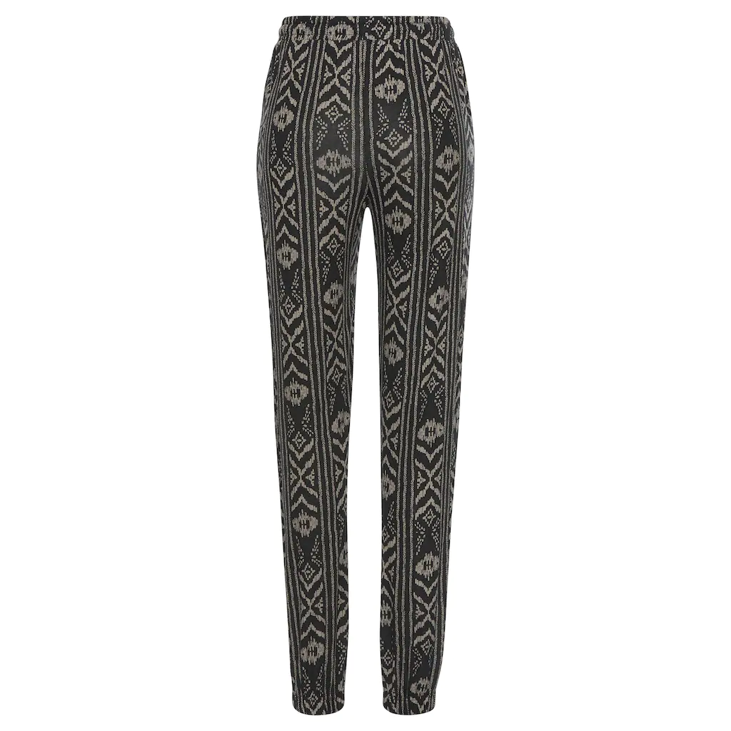 LASCANA Jerseyhose Mit Ethnomuster Und Taschen Sommerhose