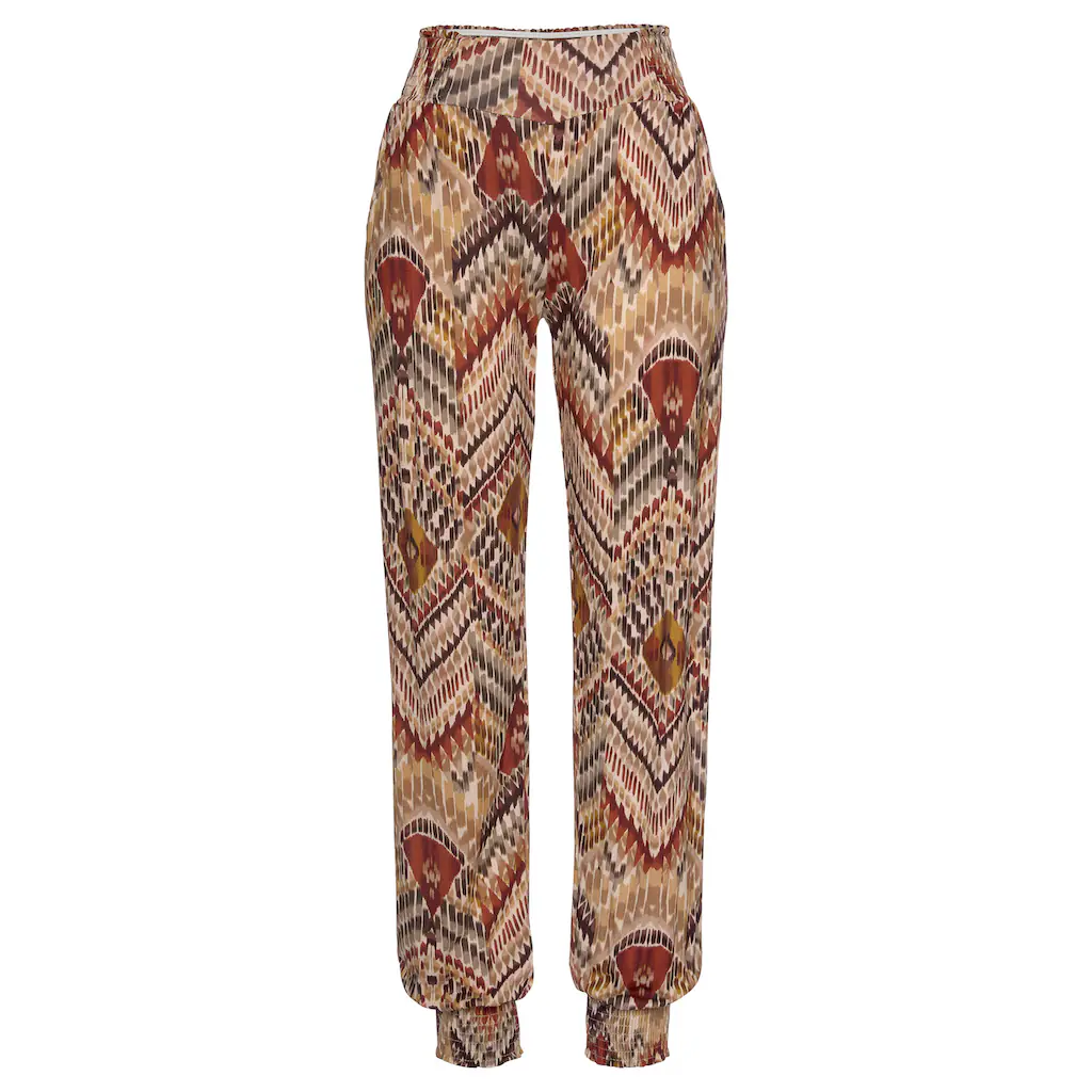 LASCANA Jerseyhose Mit Ethnoprint Und Taschen Lockere Passform