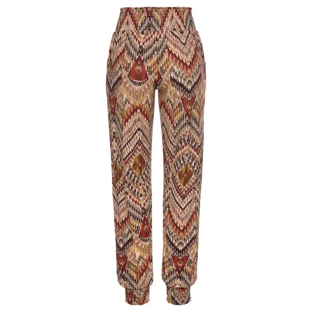 LASCANA Jerseyhose Mit Ethnoprint Und Taschen Lockere Passform