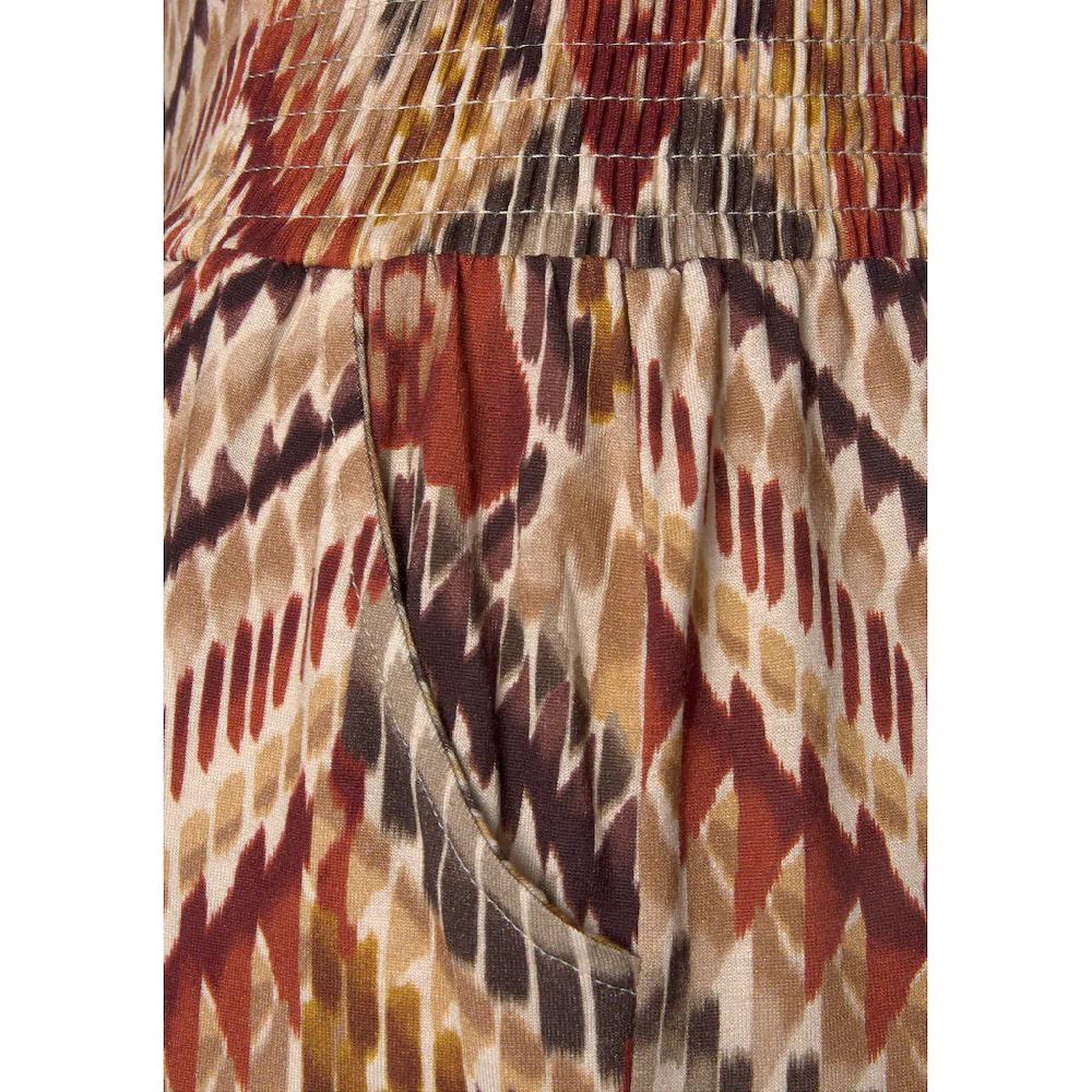 LASCANA Jerseyhose Mit Ethnoprint Und Taschen Lockere Passform