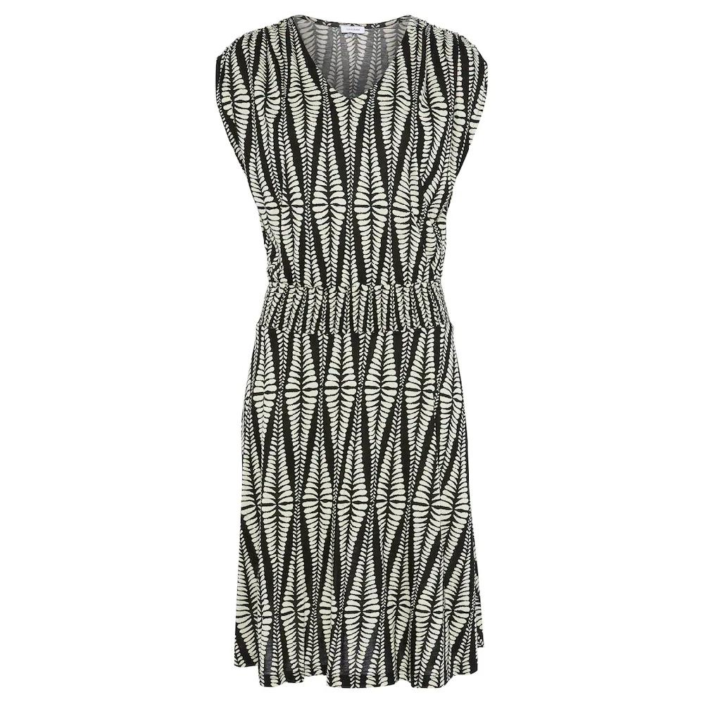 LASCANA Jerseykleid Mit Breitem Smokbund Kurzes Sommerkleid Im Alloverprint Strandkleid
