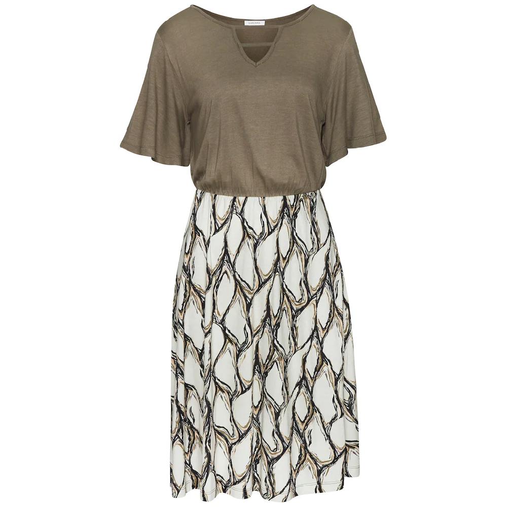 LASCANA Jerseykleid Mit Cut-Out Shirtkleid Damen Weite Ärmel Alloverprint
