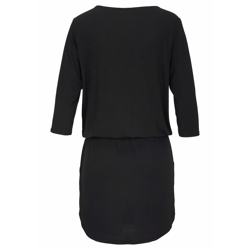 LASCANA Jerseykleid Mit Goldfarbenem Reißverschlussdetail Und Taschen Sportlich-casual