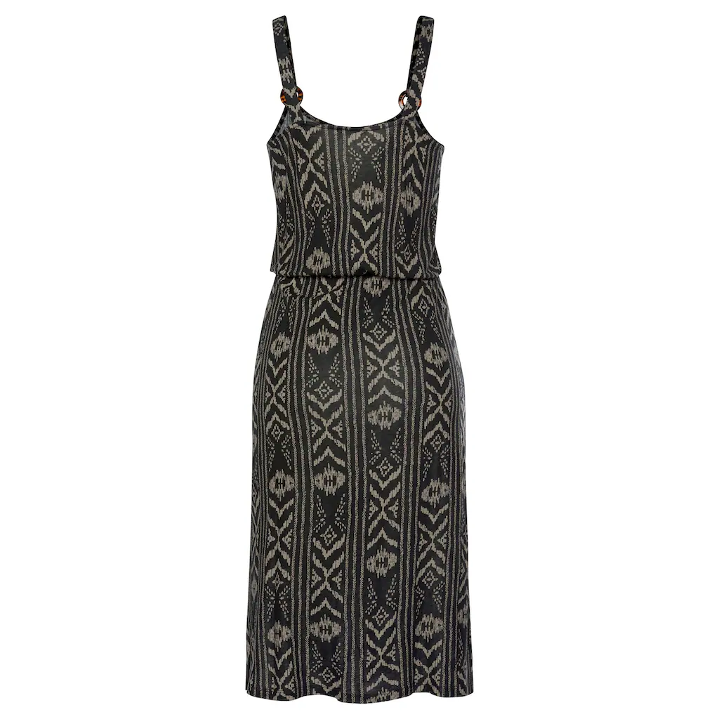 LASCANA Jerseykleid Mit Ringdetail Am Träger Sommerkleid Im Alloverdruck Strandkleid