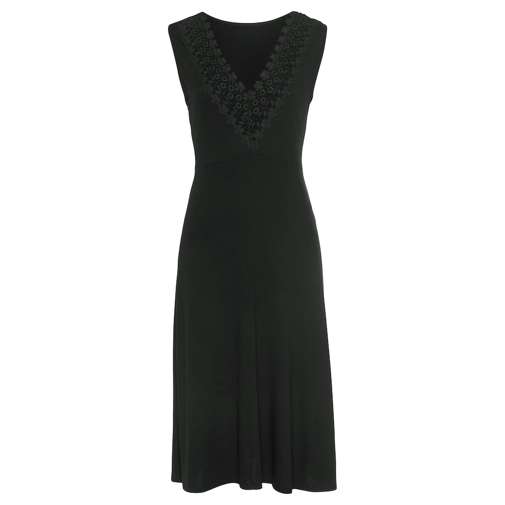 LASCANA Jerseykleid Mit Spitzeneinsatz Im Rücken ärmellos Elegant Casual
