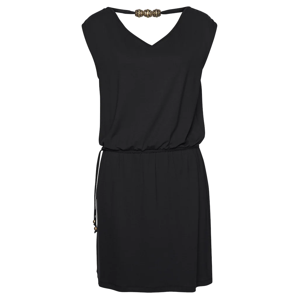 LASCANA Jerseykleid Mit Zierband Am Rücken Kurzes Sommerkleid Strandkleid Basic