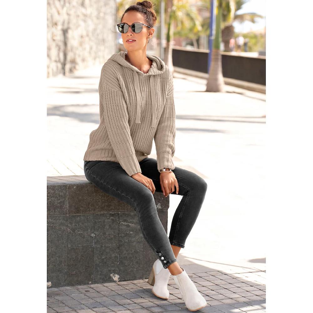 LASCANA Kapuzenpullover Aus Weichem Grobstrick Weicher Strickpullover Mit Kapuze