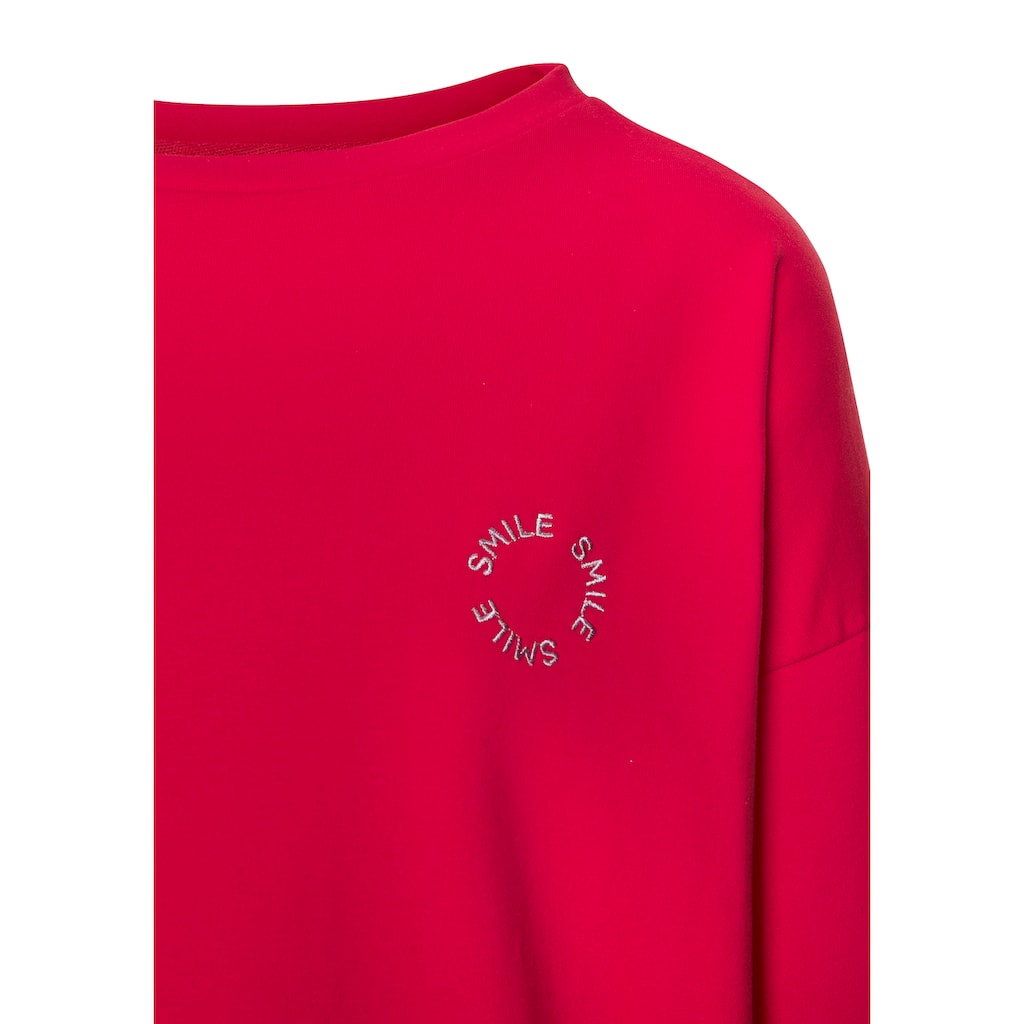 LASCANA Kapuzensweatshirt Mit Kleinen Stickereien