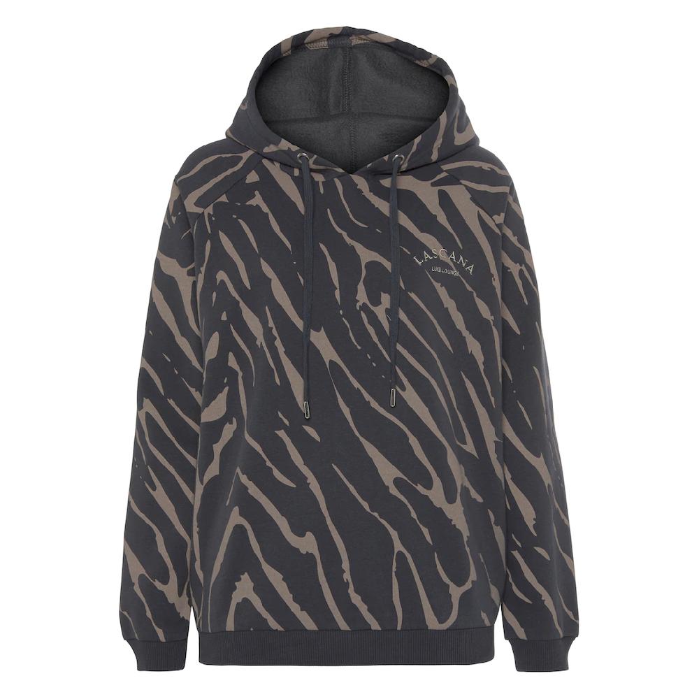 LASCANA Kapuzensweatshirt Mit Zebramuster Loungewear