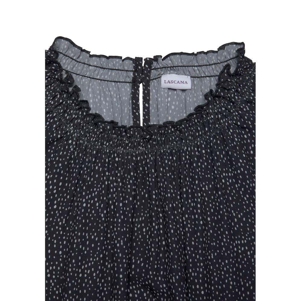 LASCANA Kurzarmbluse Mit Pünktchendruck Damenbluse Elegant
