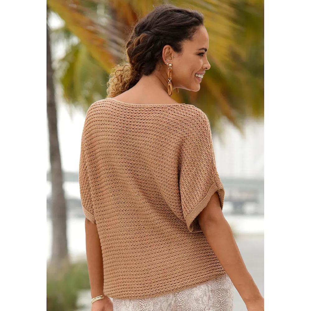 LASCANA Kurzarmpullover In Luftigem Ajourstrick Strickpullover Sommerlich