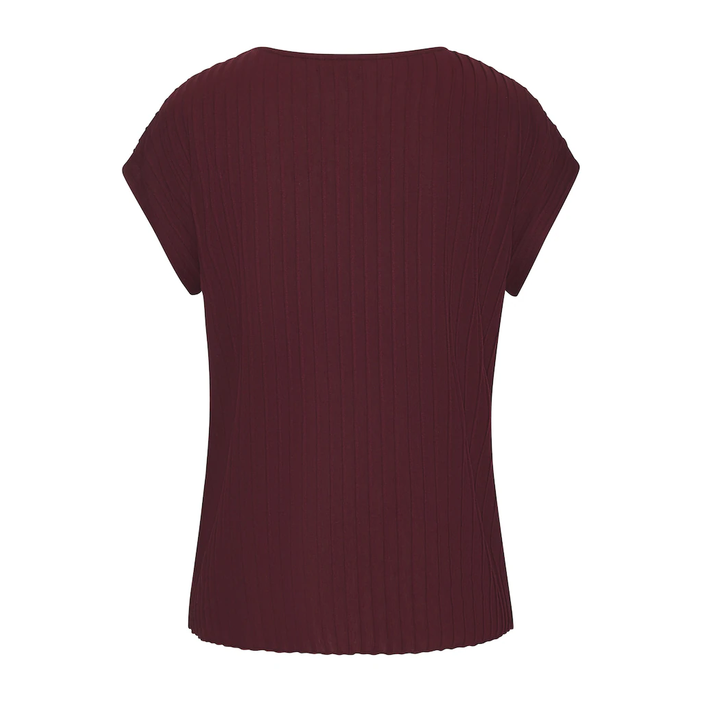 LASCANA Kurzarmshirt Mit Biesenstruktur Bügelfreies T-Shirt Aus Moderner Strukturware