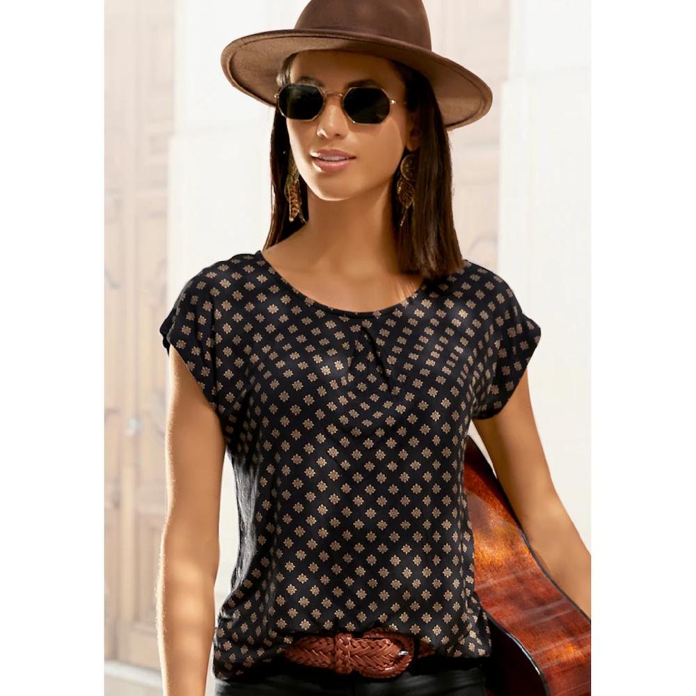 LASCANA Kurzarmshirt »mit Kellerfalte Am Ausschnitt« (2er-Pack) Aus Weichem Viskose-Stretch