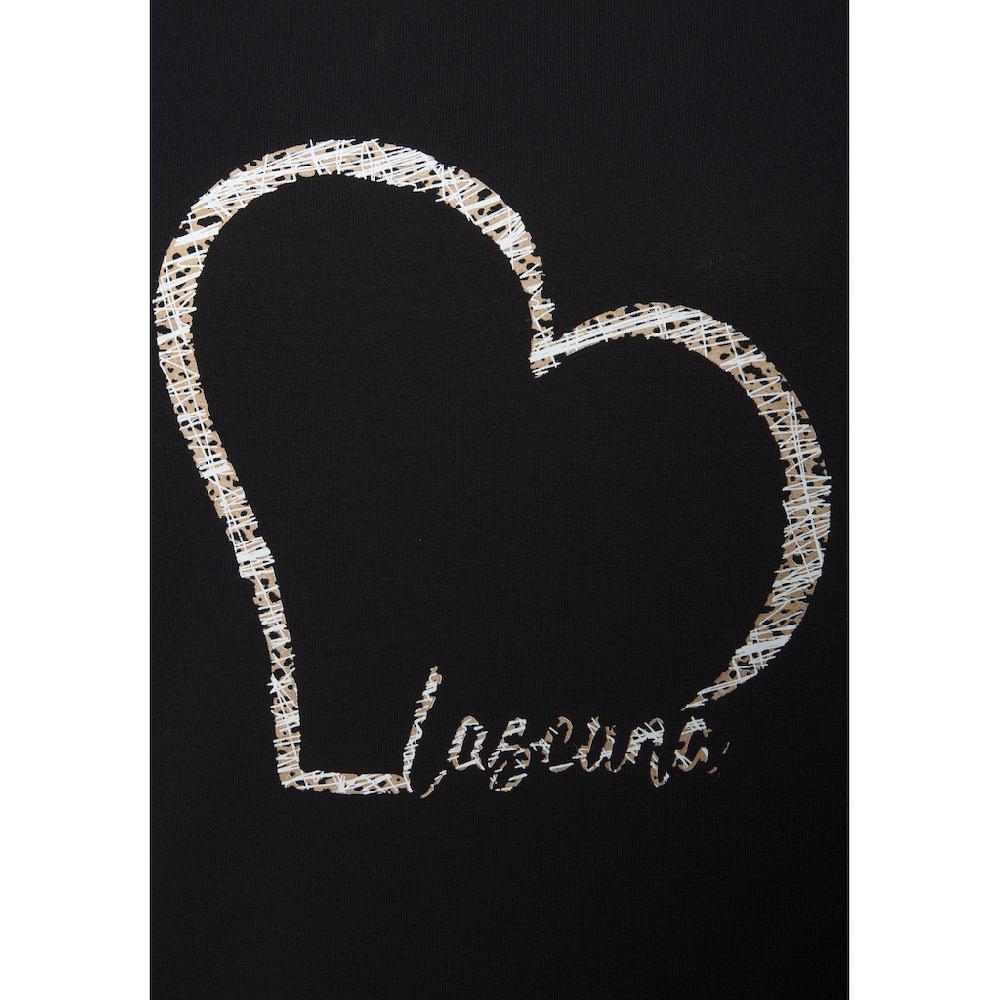 LASCANA Kurzarmshirt »mit Lascana Herz Print« Aus Weichem Viskose-Stretch