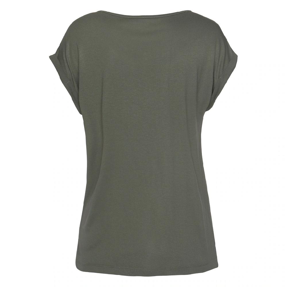 LASCANA Kurzarmshirt Mit Rundhalsausschnitt Jerseyware Ärmelaufschlag Basic