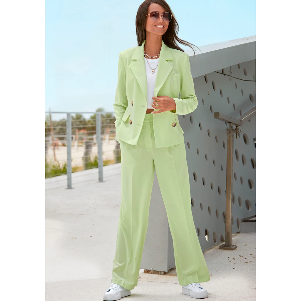 LASCANA Kurzblazer Mit Doppelreihigem Knopfverschluss Damenblazer Sportlich-elegant