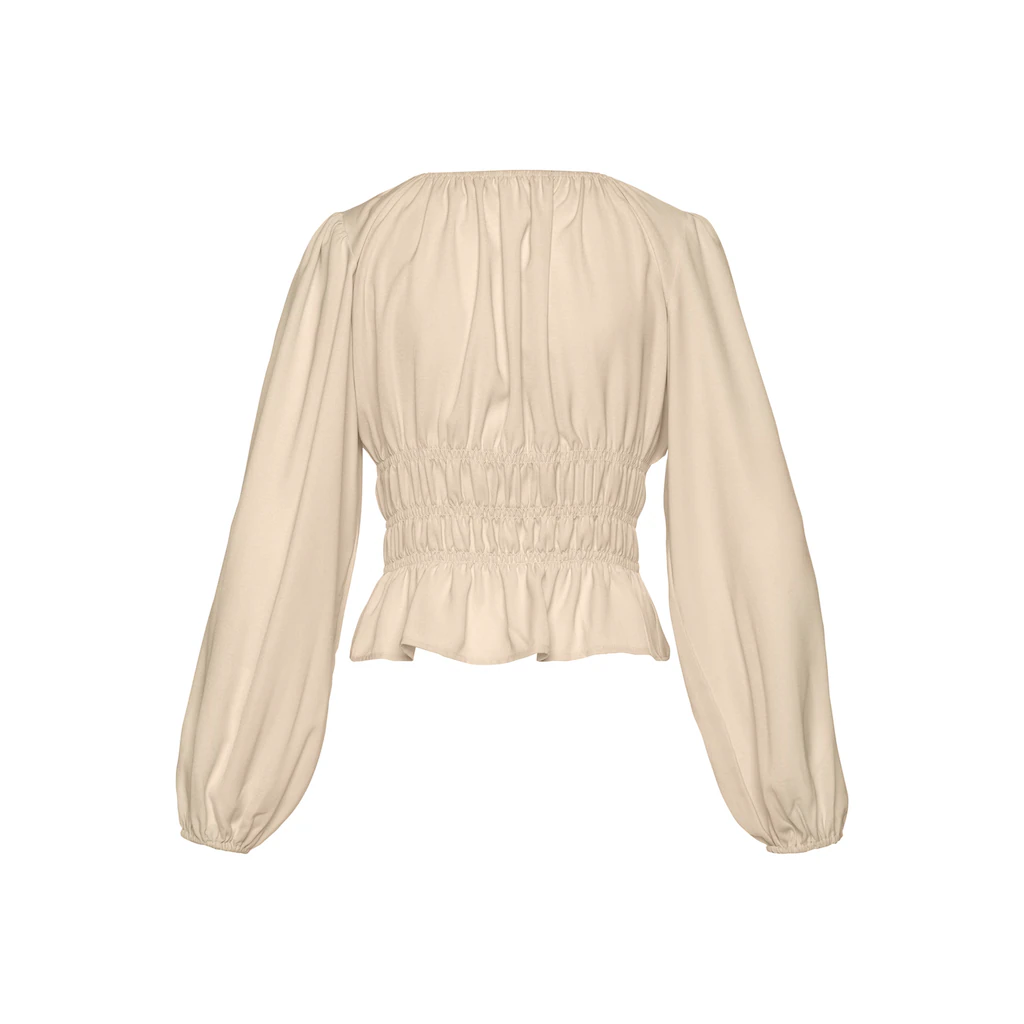 LASCANA Langarmbluse Mit Modischen Raffungen Elegante Damenbluse Festlich