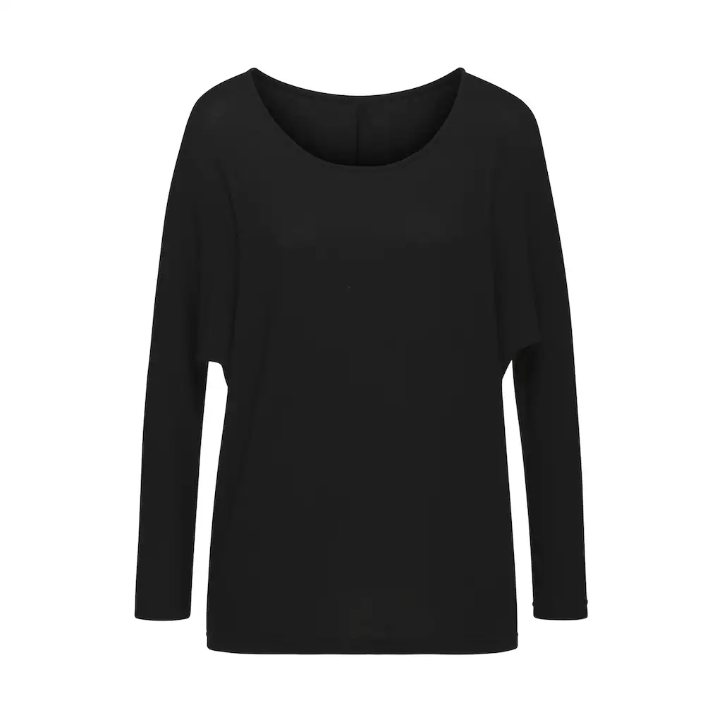 LASCANA Langarmshirt »mit Fledermausärmeln« Aus Weichem Viskose-Feinstrick