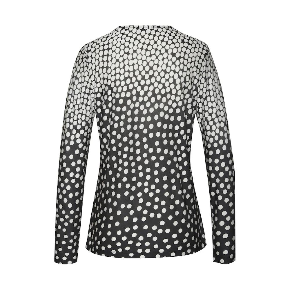 LASCANA Langarmshirt Mit Kleinem Ausschnitt Jerseyshirt Dot-Print