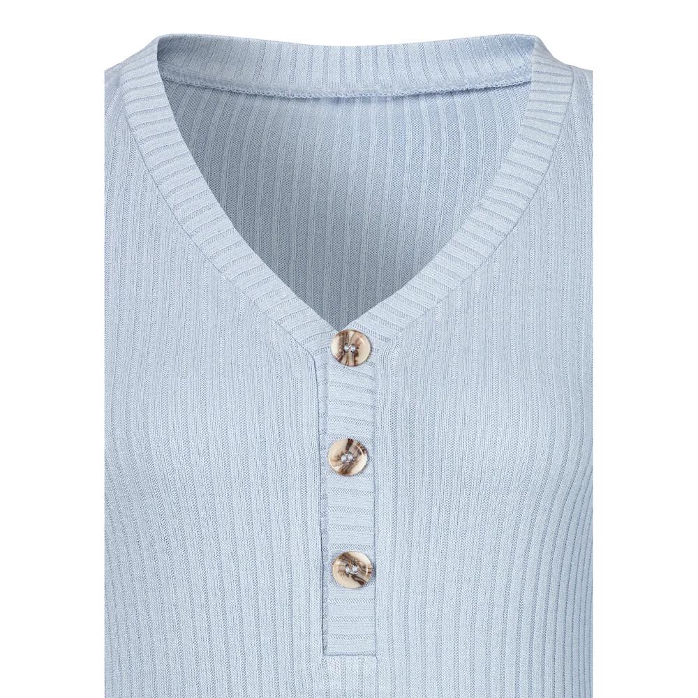 LASCANA Langarmshirt »mit Kurzer Knopfleiste« Aus Weicher Viskose-Ripp-Qualität