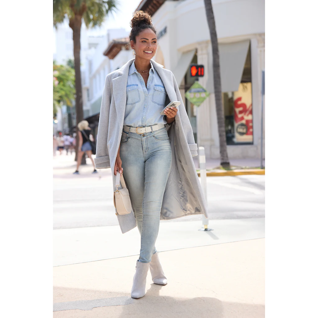 LASCANA Langmantel (mit Bindegürtel) Mit Reverskragen Eleganter Damenmantel