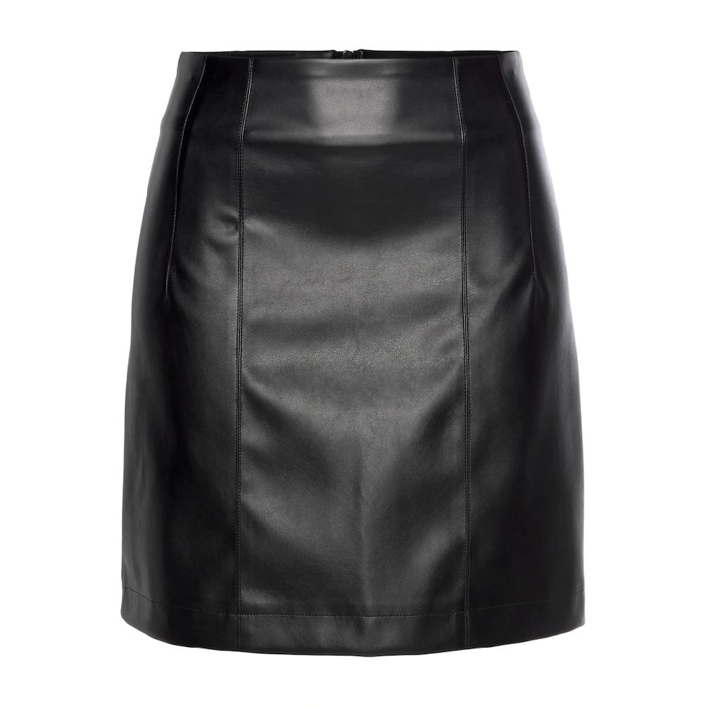 LASCANA Lederimitatrock Mit Modischen Teilungsnähten Schmale Form Minirock Business-Look