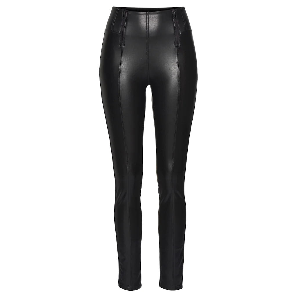 LASCANA Leggings In Lederoptik Mit Reißverschlüssen Loungewear