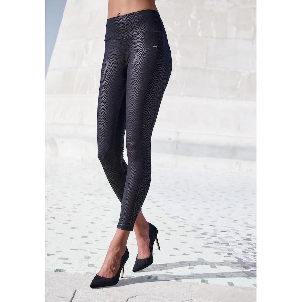 LASCANA Leggings mit schimmerndem Alloverdruck