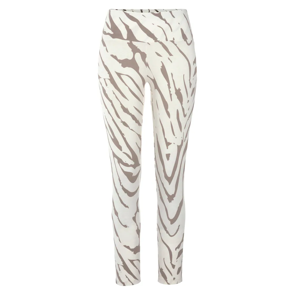 LASCANA Leggings Mit Zebramuster Und Breitem Bund Loungewear