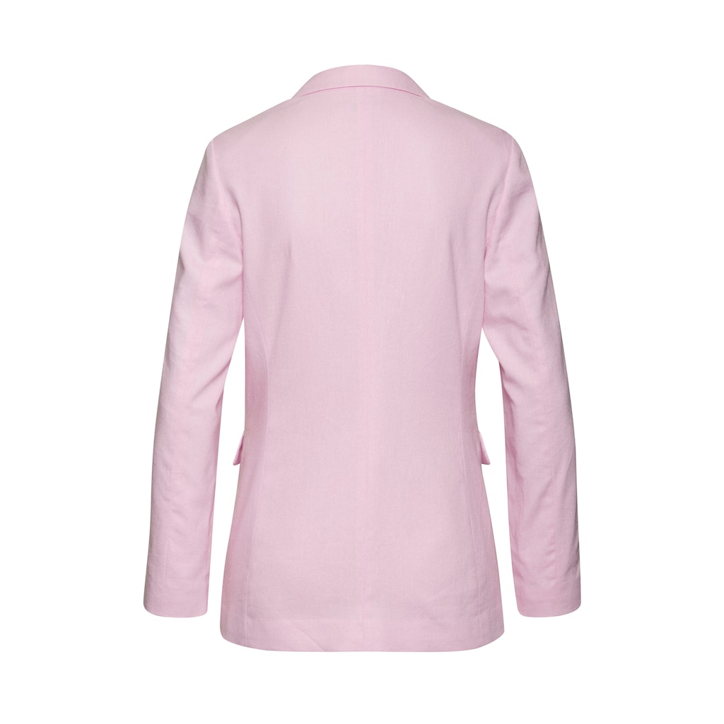 LASCANA Longblazer Mit Häkeleinsatz An Den Ärmeln Aus Leinenmix