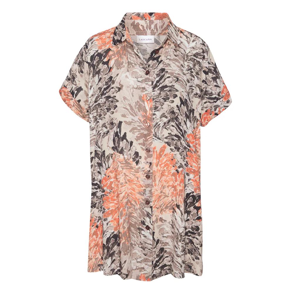 LASCANA Longbluse Mit Blumendruck Sommerliche Hemdbluse Mit Knopfleiste