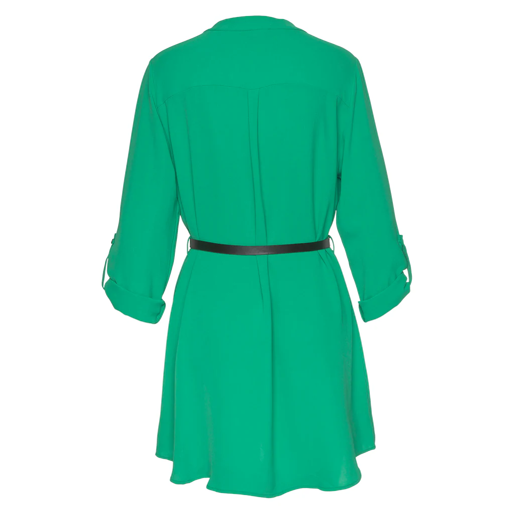 LASCANA Longbluse (mit Gürtel In Lederoptik) Aus Gekreppter Ware Lockeres Blusenkleid Elegant-chic