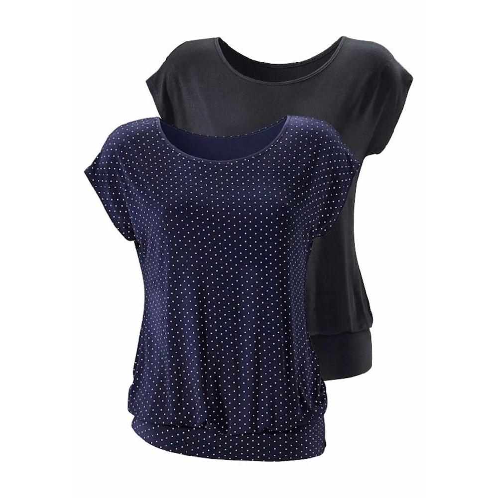 LASCANA Longshirt »mit breitem Bund« (2er-Pack) aus weichem Viskose-Stretch