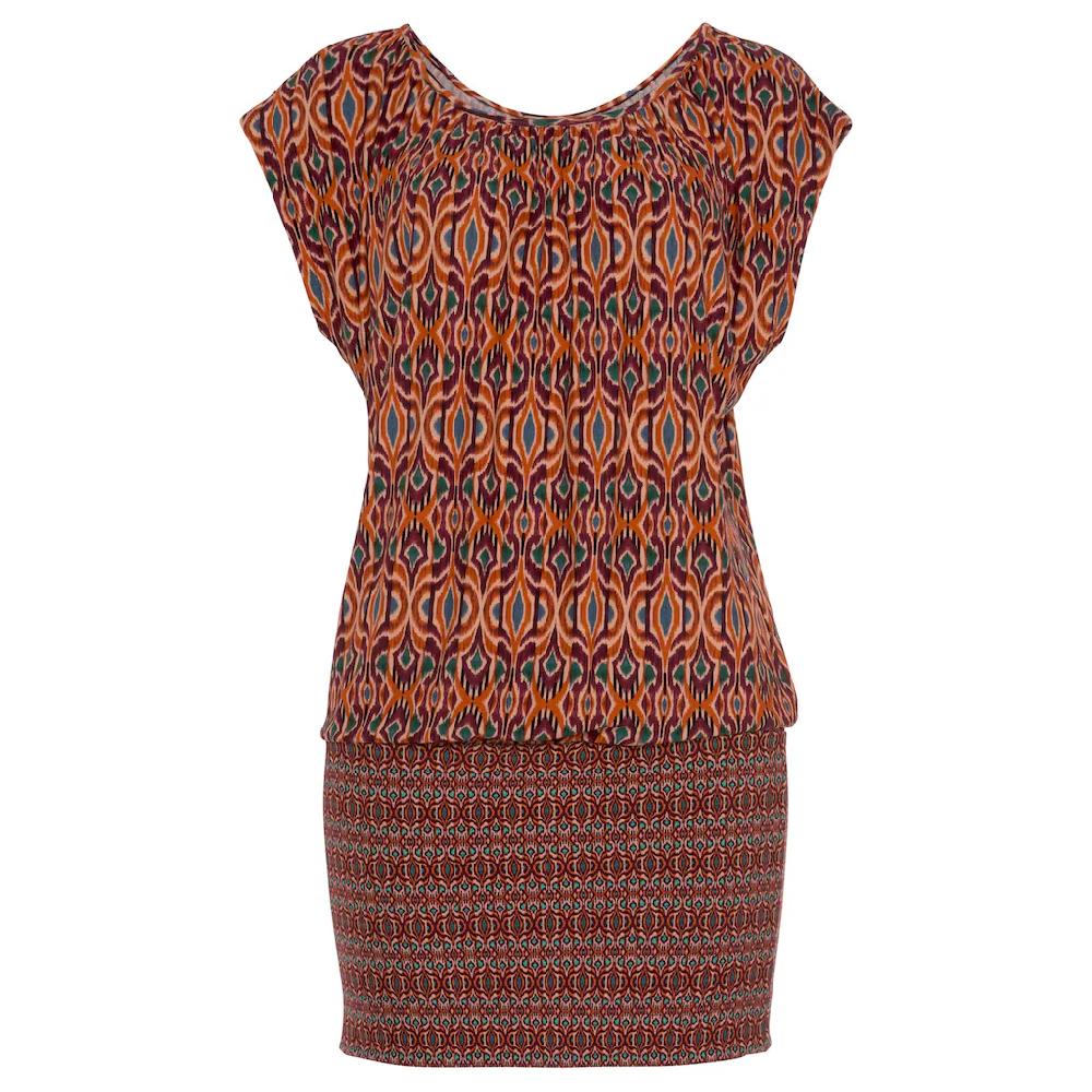 LASCANA Longshirt Mit Ethnoprint Kurzarmshirt Shirtkleid